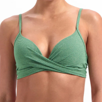 Green Shimmer Twist Bikinitop
