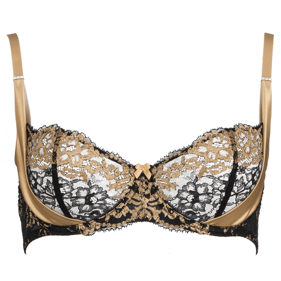 Aubade Femme Glamour Half Cup BH Or Noir