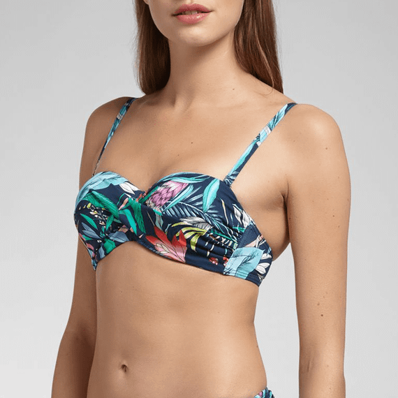 Cyell Hamptons Bandeau Multiway Bikinitop Blauw Tropical