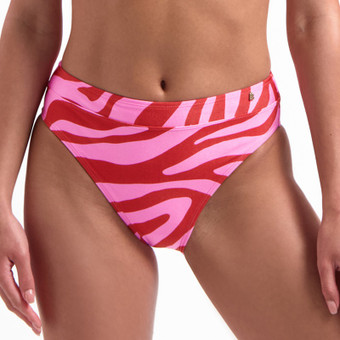 Pink Zebra High Waist Bikinibroekje