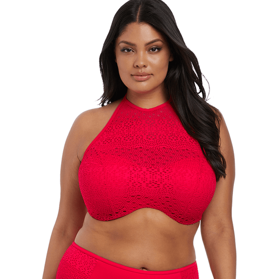 Elomi Swim Indie High Neck Bikinitop Red