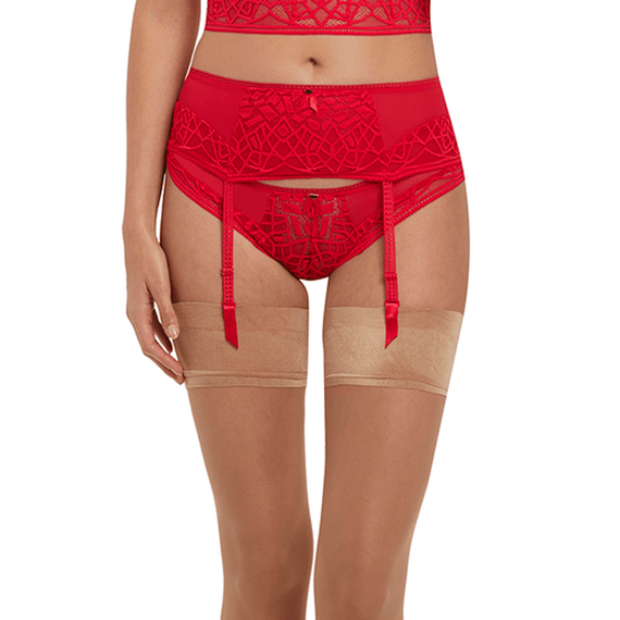 Freya Soiree Lace Jarretels Rouge
