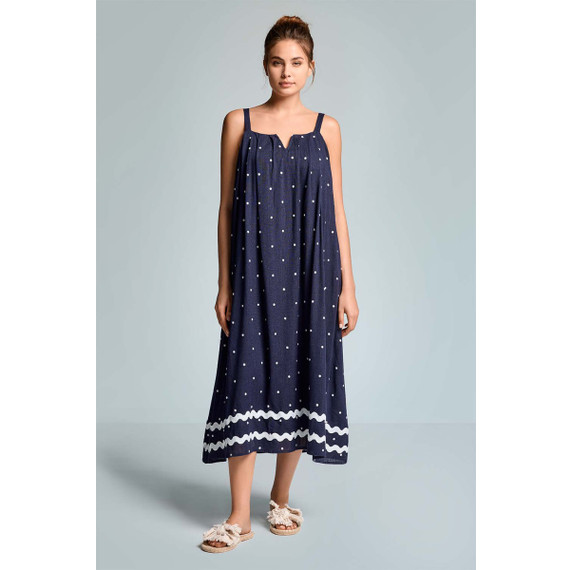 Iconique Jeanette Strandjurk Navy Blu