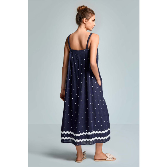 Iconique Jeanette Strandjurk Navy Blu