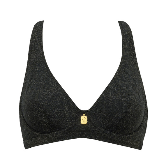 Annadiva Swim Sparkling Black Plunge Bikinitop Black