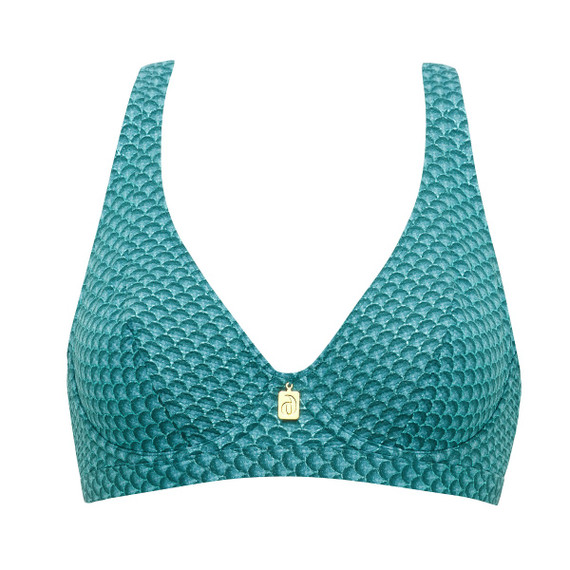 Annadiva Swim Chinese Fan Plunge Bikinitop Aqua