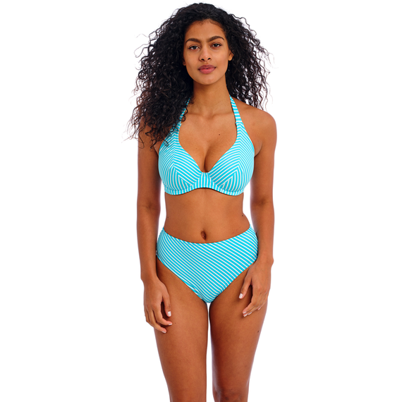 Freya Badmode Jewel Cove Halter Bikinitop Stripe Turquoise