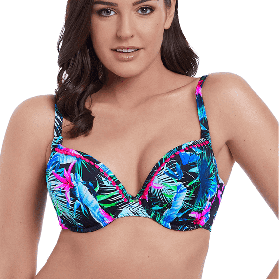 Freya Swim Jungle Flower Voorgevormde Bikinitop Black Tropical