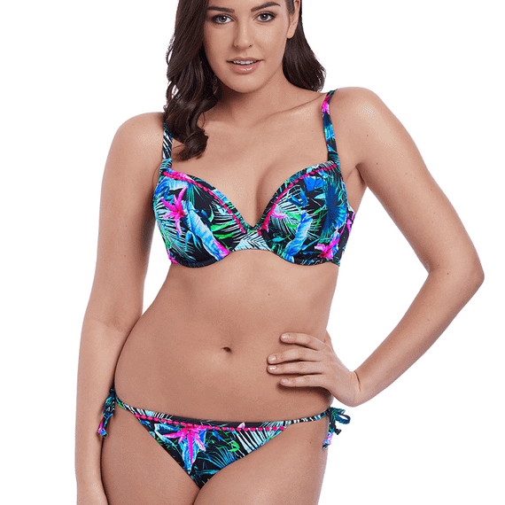Freya Swim Jungle Flower Voorgevormde Bikinitop Black Tropical