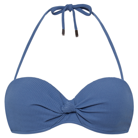 Knitted Blue Bandeau Bikini Oberteil