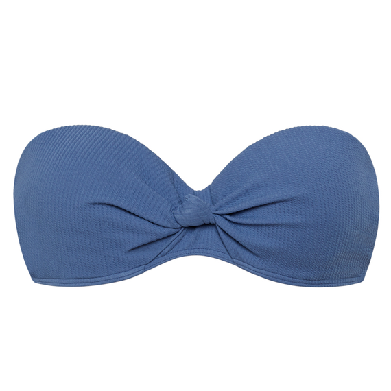 Beachlife Knitted Blue Bandeau Bikinitop