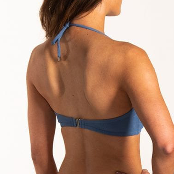 Beachlife Knitted Blue Bandeau Bikinitop
