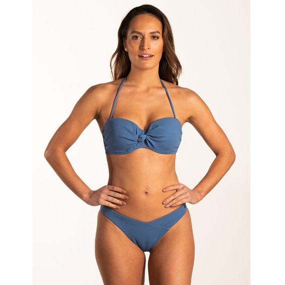 Beachlife Knitted Blue Bandeau Bikinitop