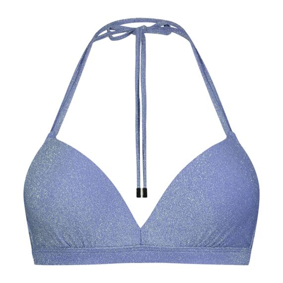 Lavender Glitter Padded Triangle Bikini Oberteil