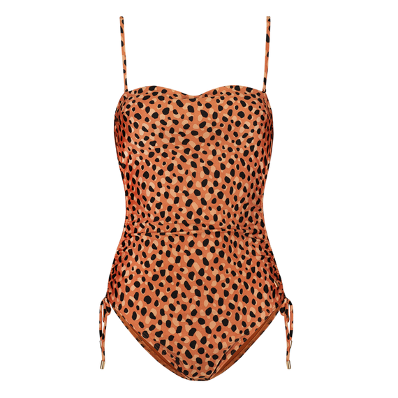 Beachlife Leopard Spots Strapless Badeanzug