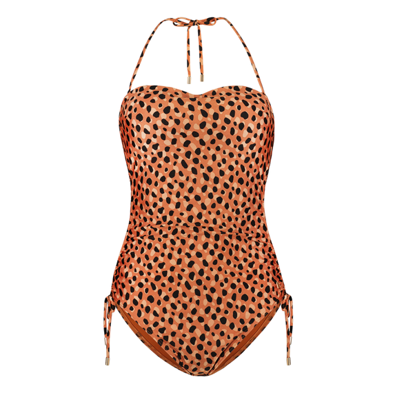 Beachlife Leopard Spots Strapless Badeanzug