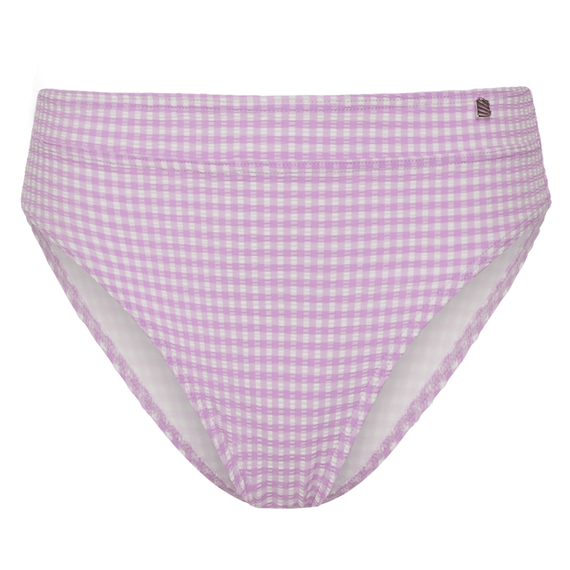 Beachlife Lilac Check High Waist bikinibroekje