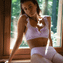 Beachlife Lilac Check Plunge Bikinitop