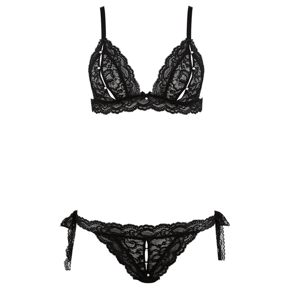 Aubade Boîte à Désir Lingerieset Met Parelsluiting Black