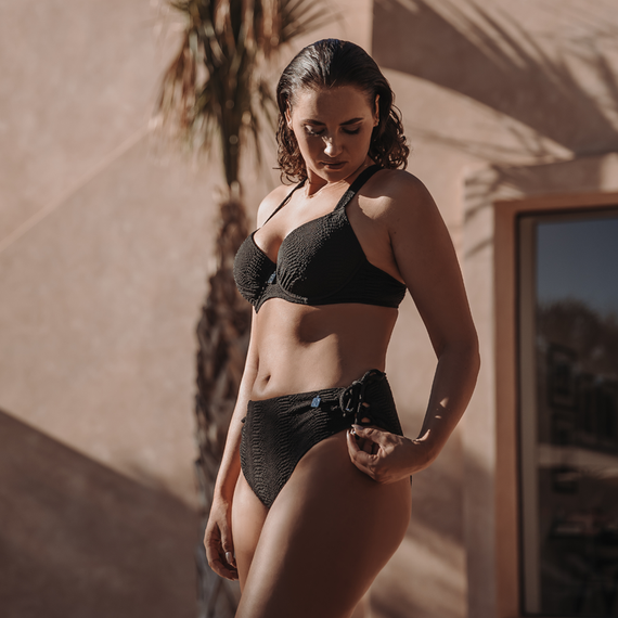 Annadiva Swim Lizzard Voorgevormde Balconette Bikinitop Black