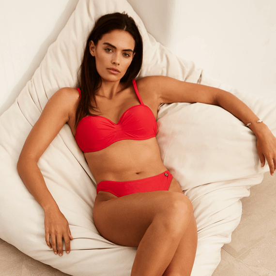 Beachlife Lollipop Bandeau Bikinitop Rood