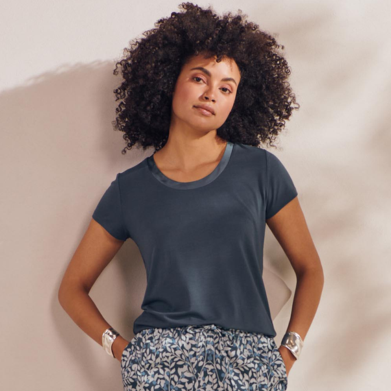 Essenza Luyza Uni Pyjamashirt Sloe Blue