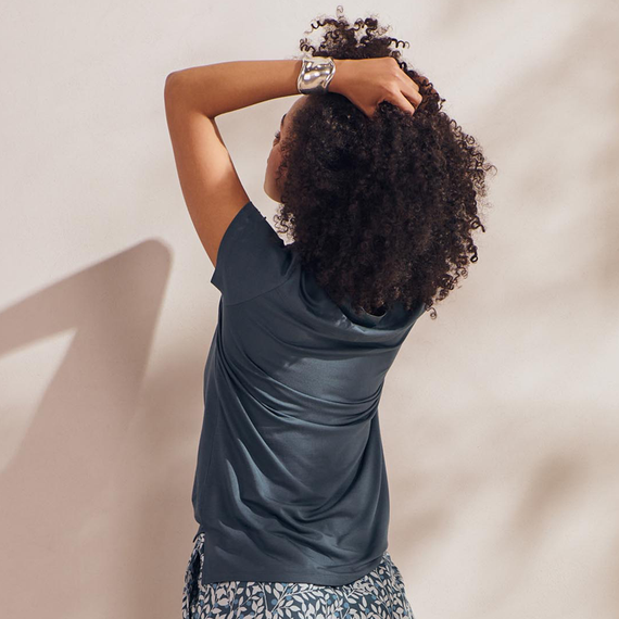 Essenza Luyza Uni Pyjamashirt Sloe Blue