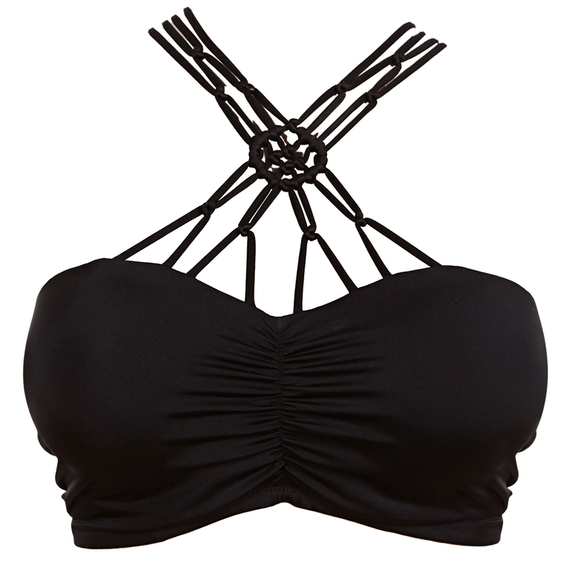 Freya Swim Macrame Bandeau Bikinitop Black
