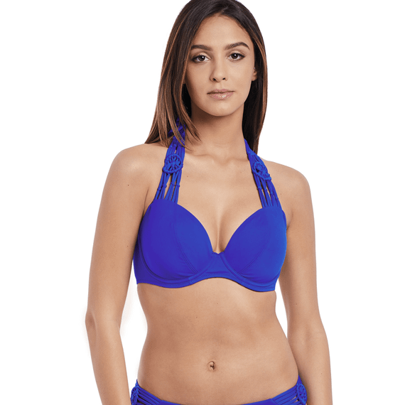 Freya Swim Macrame Halter Bikinitop Cobalt