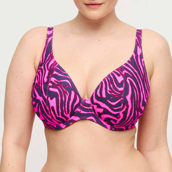 Primadonna Swim Malabo Plunge Bikini Oberteil Hot Pink Zebra