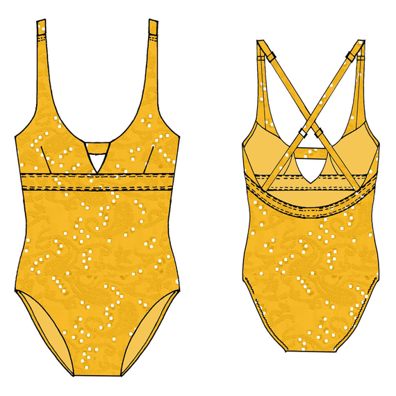 Annadiva Swim Mango Paradise Badpak Yellow