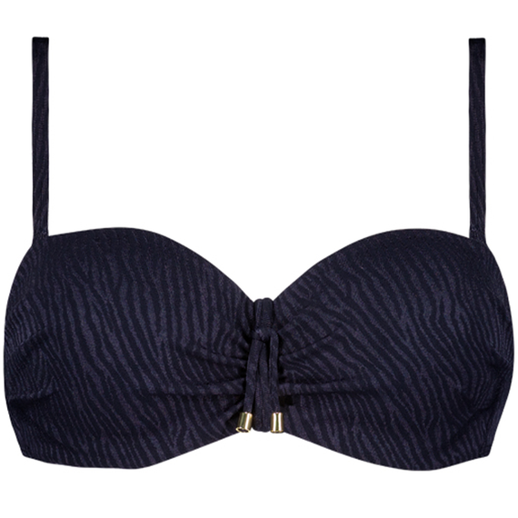 Midnight Zebra Bandeau Bikinitop
