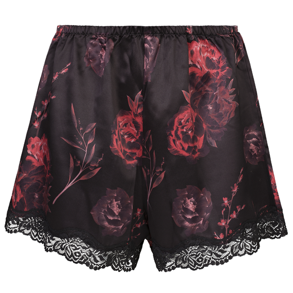 Annadiva Nachtwäsche Midnight Rose Shorts Peony Red