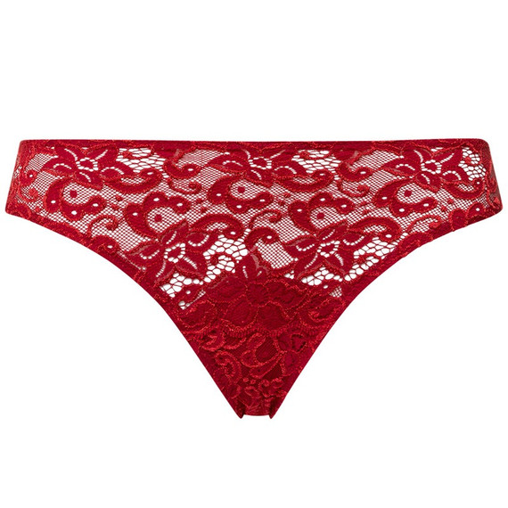 Hanro Moments Kanten Slip Red Dahlia