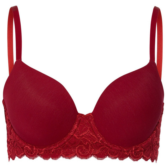 Hanro Moments Padded BH Red Dahlia