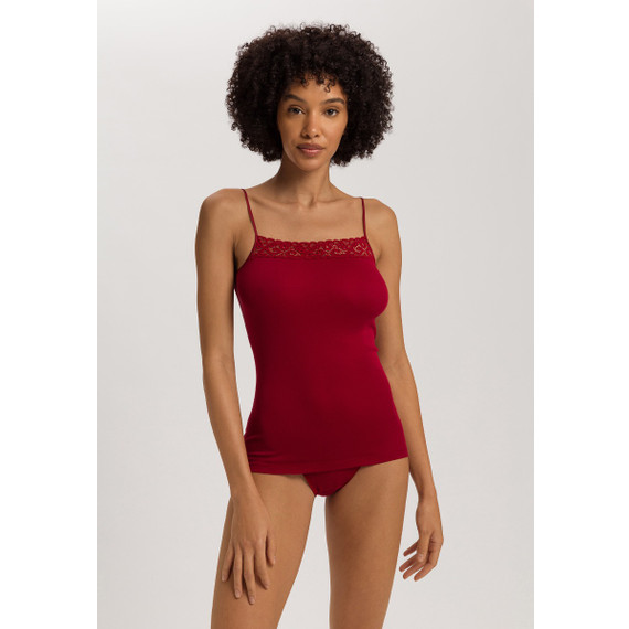 Hanro Moments Spaghetti Top Red Dahlia