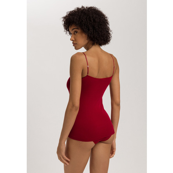 Hanro Moments Spaghetti Top Red Dahlia