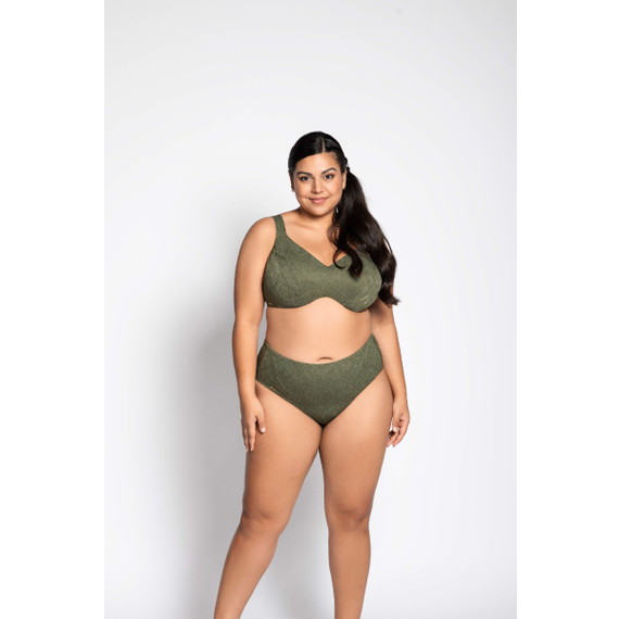 Ulla Swim Monaco Hoog Bikinibroekje Olive