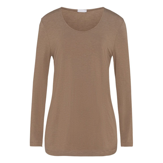 Hanro Natural Elegance Longsleeve T-shirt Khaki Melange
