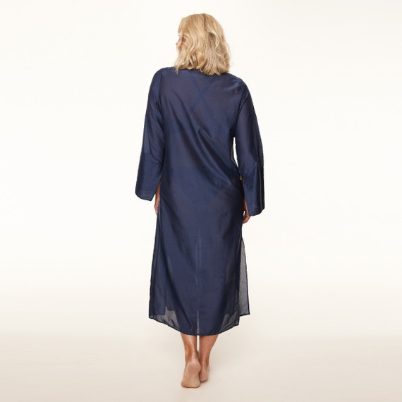 Annadiva Swim Waves Kaftan Navy