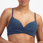 Nightsky Embroidery Twist Bikini Oberteil