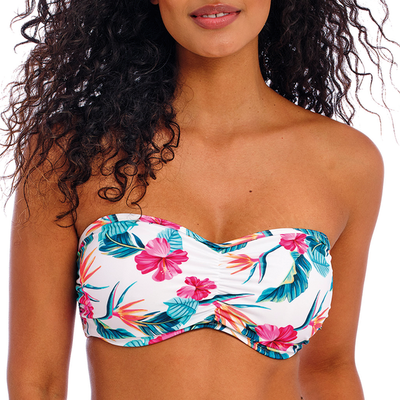 Freya Swim Palm Paradise Bandeau Bikinitop White