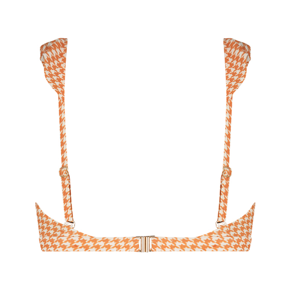 Beachlife Pied De Poule Plunge Bikinitop