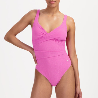 Pink Shimmer Overslag Badpak