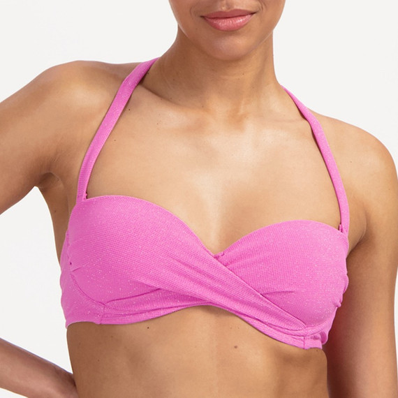 Beachlife Pink Shimmer Bandeau Bikinitop Pink Shimmer