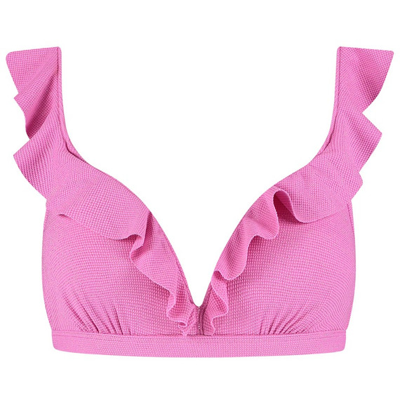 Beachlife Pink Shimmer Plunge Bikinitop Pink Shimmer