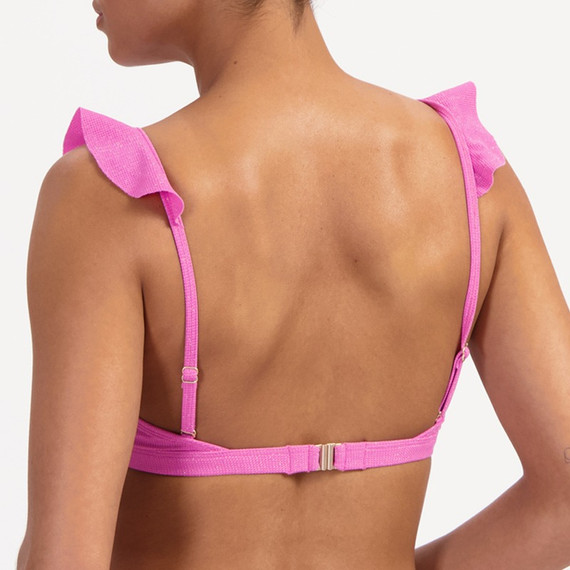 Beachlife Pink Shimmer Plunge Bikinitop Pink Shimmer