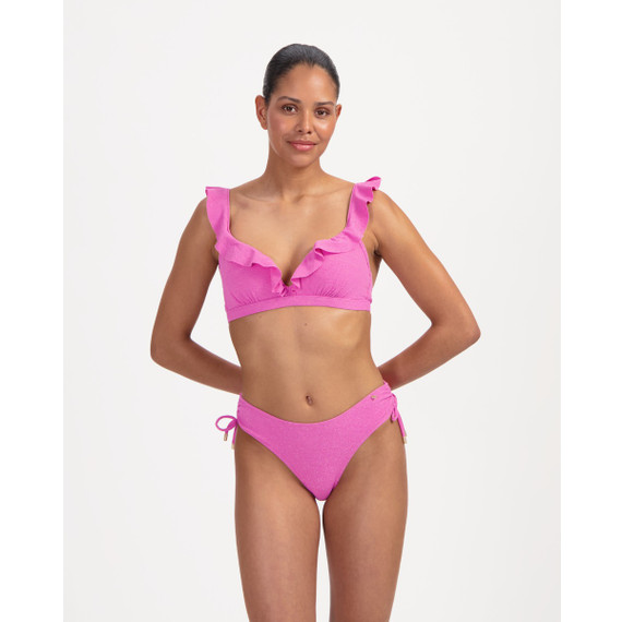 Beachlife Pink Shimmer Plunge Bikinitop Pink Shimmer