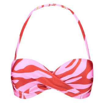 Pink Zebra Bandeau Bikini Oberteil
