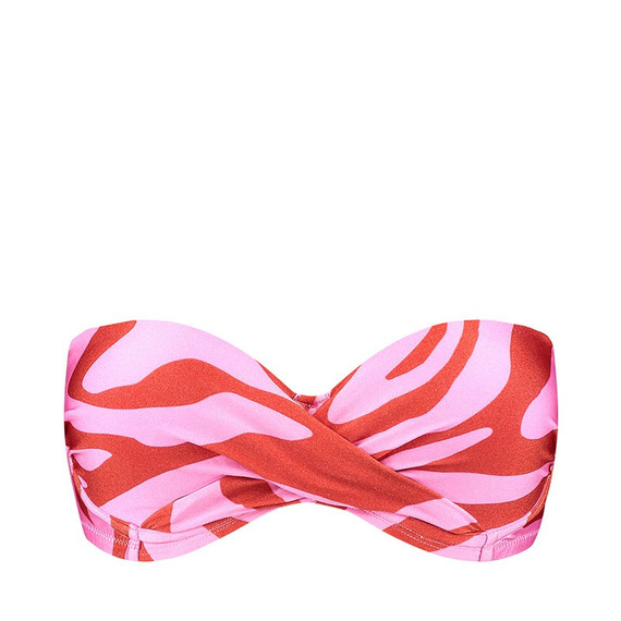 Beachlife Pink Zebra Bandeau Bikinitop